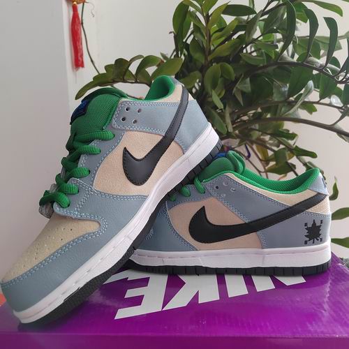China Cheap Nike Dunk White and blue maple leaves Shoes Men and Women-125 - Click Image to Close